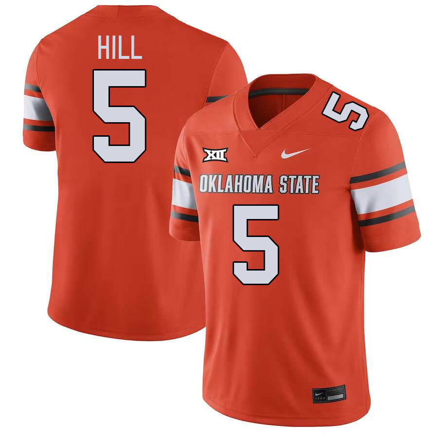 Oklahoma State Cowboys #5 Justice Hill College Football Jerseys Stitched Sale-Orange